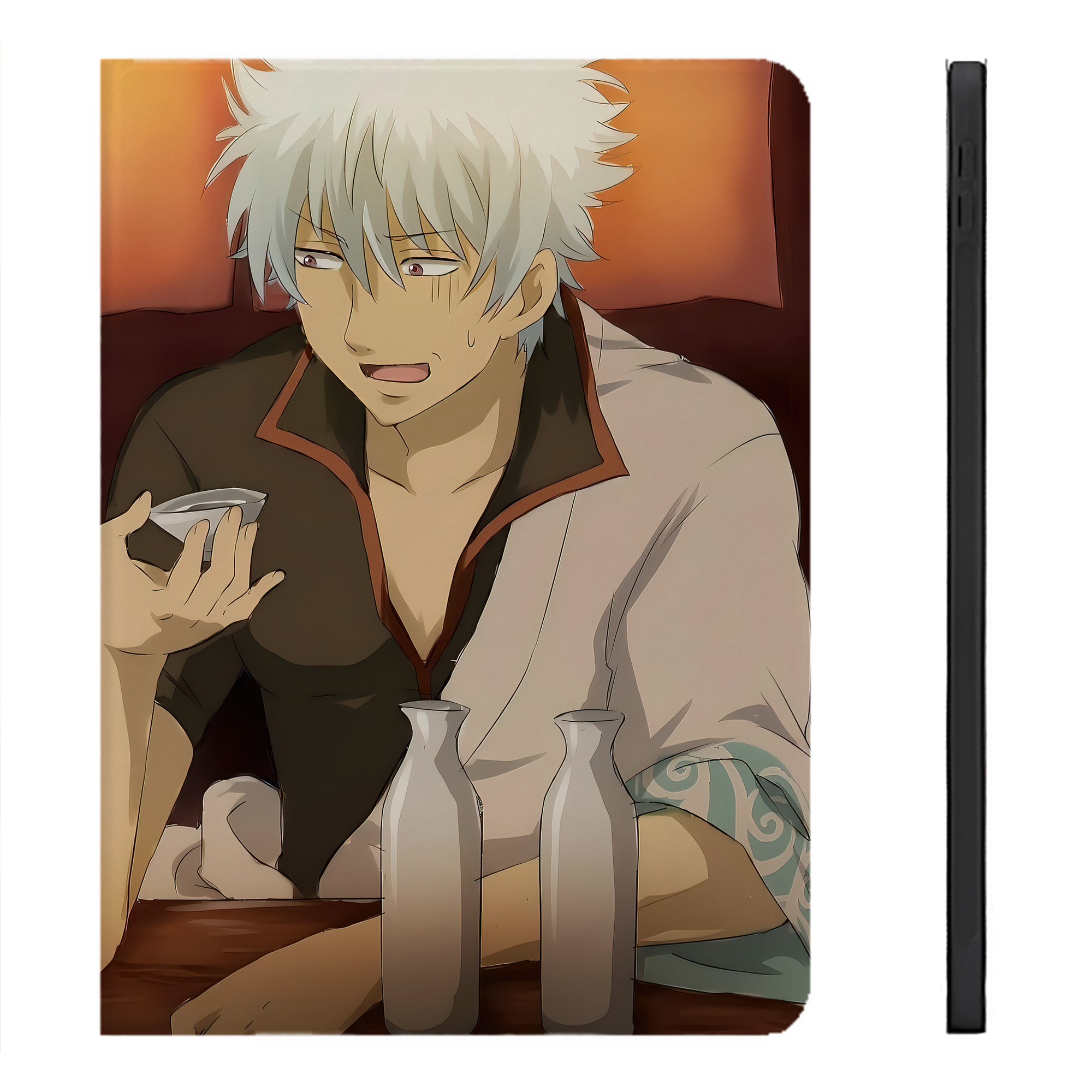 （画像用） ぎんたま 坂田銀時（さかたぎんとき） 神楽 志村新八（しむら しんぱち） GINTAMA Sakata Gintoki Kagura Shimura Shinpachi IPadケース ペンホルダー付き ブックスタイルデザイン